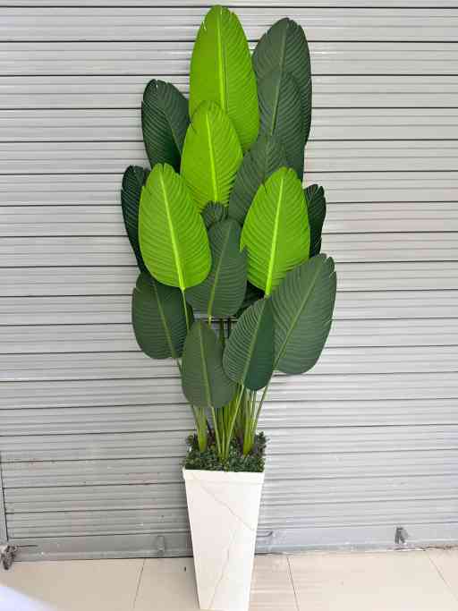 Planta Viajera Artificial con Base de Trupán – 16 Hojas — Plantas Artificiales