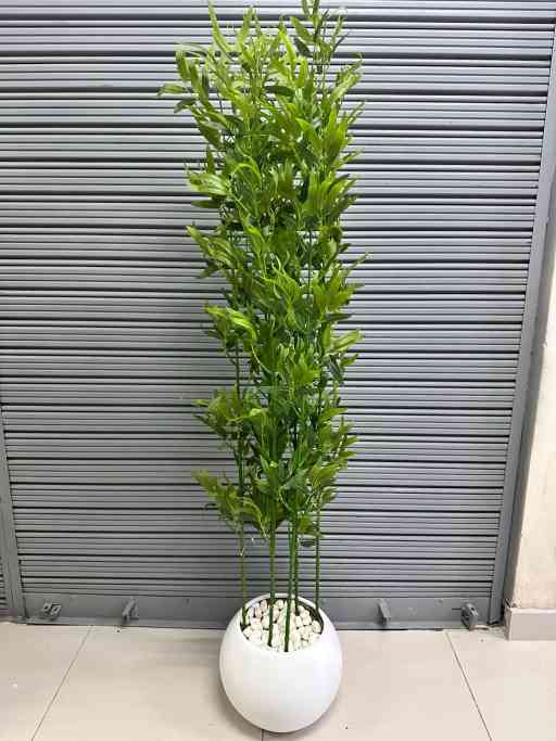 Planta de Bambú Artificial de 6 Tallos/170CM con Base Circular de PVC — Plantas Artificiales
