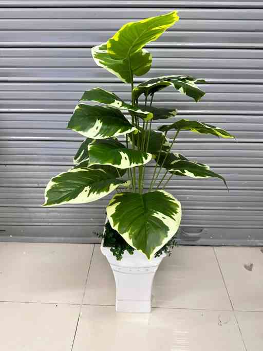 Planta Artificial | Mármol | x18 Hojas | Base de Trupán — Plantas Artificiales