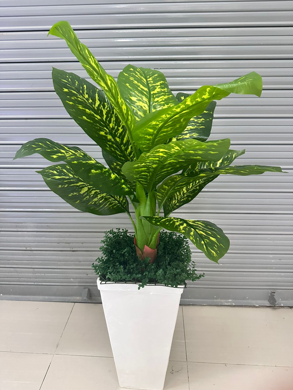 Planta de Lluvia de Plata Artificial de 140cm con Maceta de Trupán