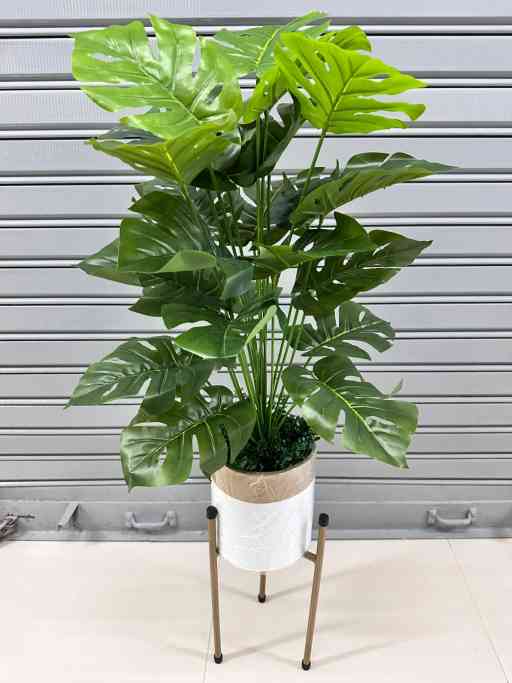 Planta Artificial | COSTILLA DE ADAN | x24 Hojas | Base y Soporte de Metal — Plantas Artificiales