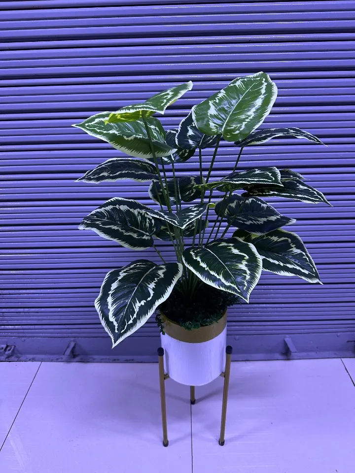 Planta Artificial | PALOMA | x18 Hojas | Base y Soporte de Metal