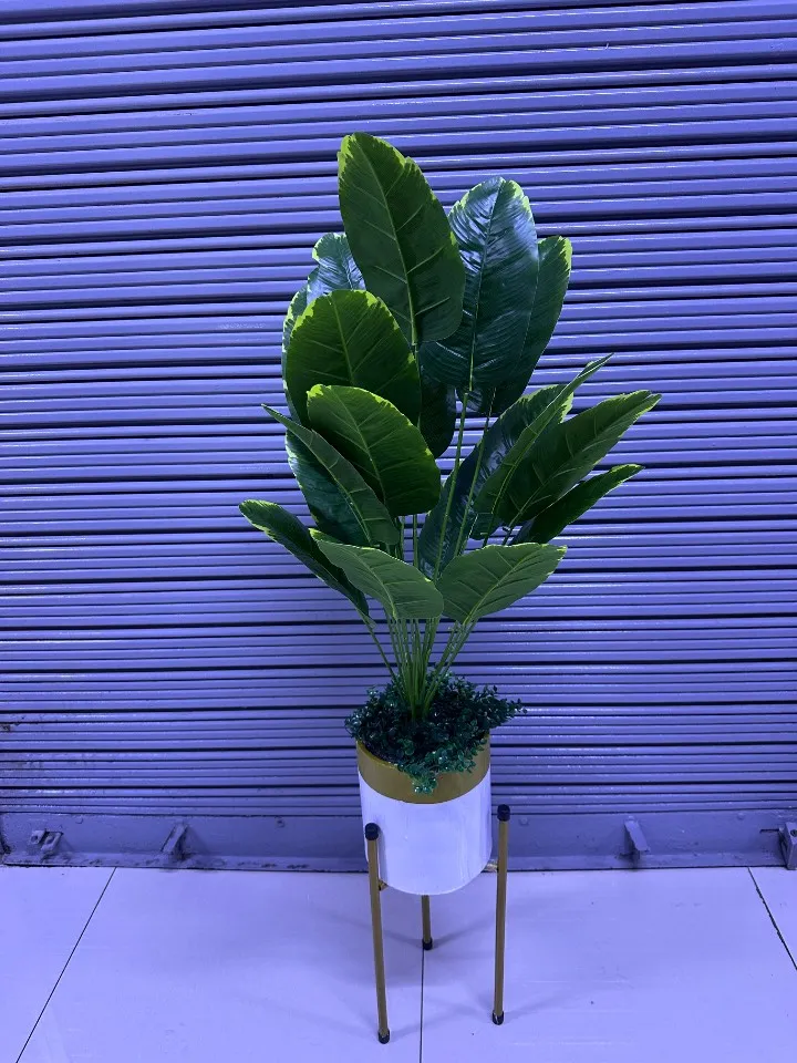 Planta Artificial | VIAJERA | x18 Hojas | Base y Soporte de Metal
