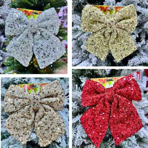 Lazo con lentejuelas 4 COLORES | 30x20CM — Navidad 2025