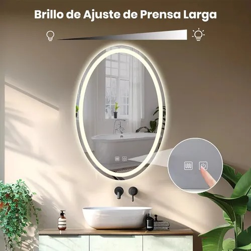 Espejo Inteligente Baño 3modo Touch Moderna 40*60cm Antivaho