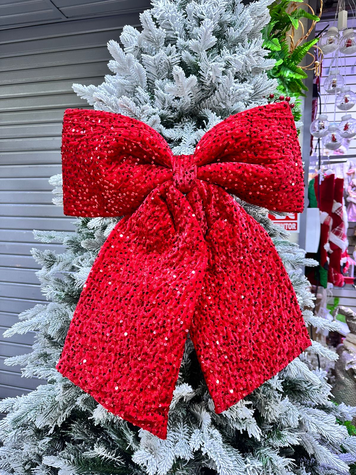 Lazo con lentejuelas ROJO | 58x50CM