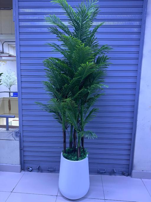 Planta Palmera x5 tallos + Maceta de PVC | 220cm — Plantas Artificiales