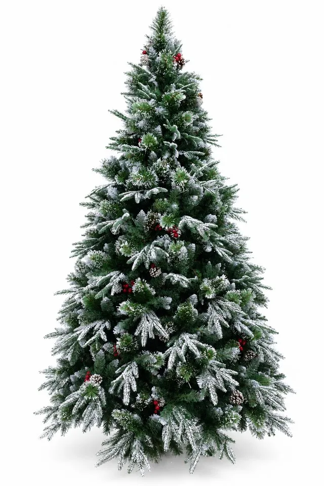 Arbol americano semi nevado pinas y cerezo 3 tipos de ramas